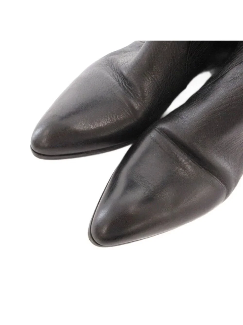 Prada Leather Long Boots Shoes Pointed Toe Black